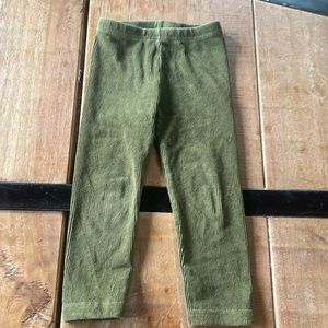 Olive green, stretchy pants